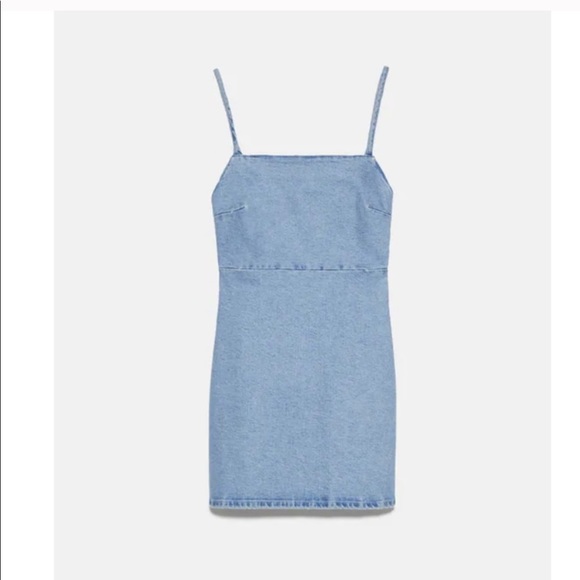 zara denim strappy dress Zara Women TRF DENIM Strappy MIDI MAXI DRESS - Blue M L 8197/184 NWT